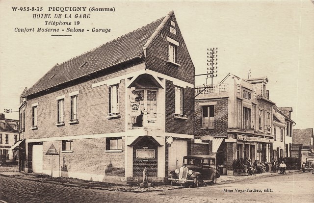 Picquigny somme l hotel de la gare cpa