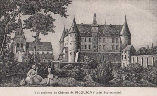 Picquigny somme le chateau fort gravure