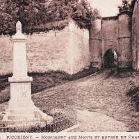 Picquigny somme le monument aux morts et la porte du gard cpa