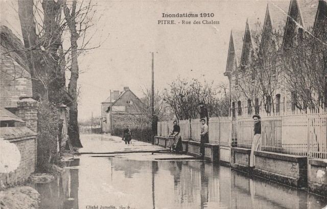 Pitres eure les inondations 1910 cpa