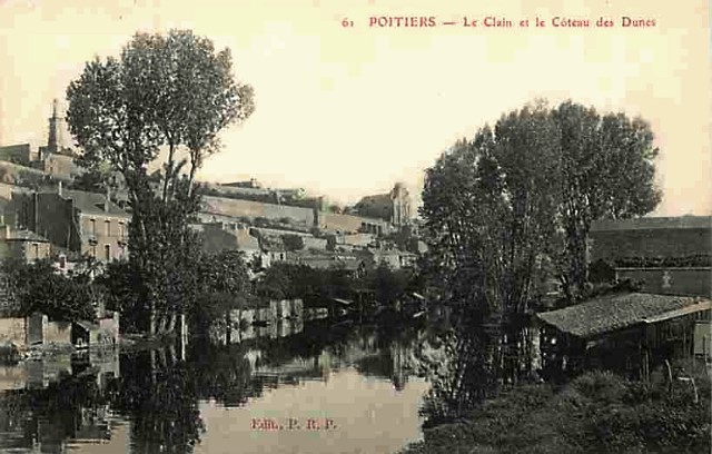 Poitiers vienne le clain et le coteau des dunes cpa