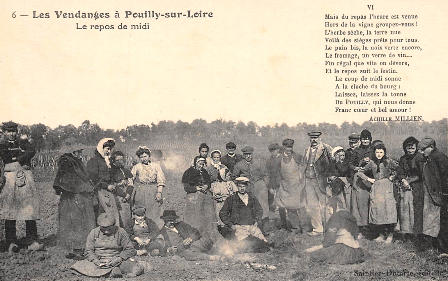 Pouilly-sur-Loire (Nièvre) Le repas des vendangeurs CPA