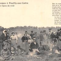 Le repas des vendangeurs CPA