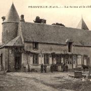 Prasville (28) La ferme et le château CPA