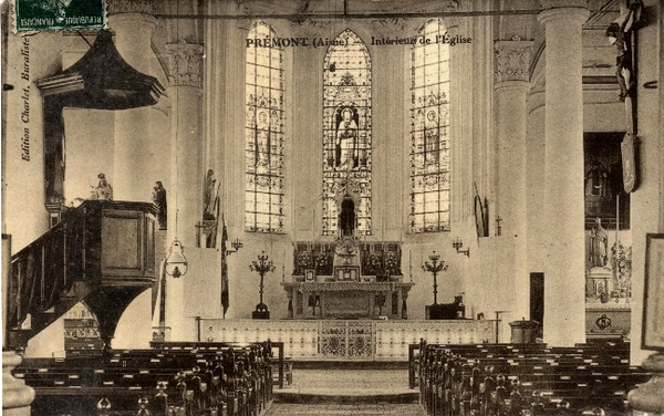 Prémont (Aisne) CPA Eglise