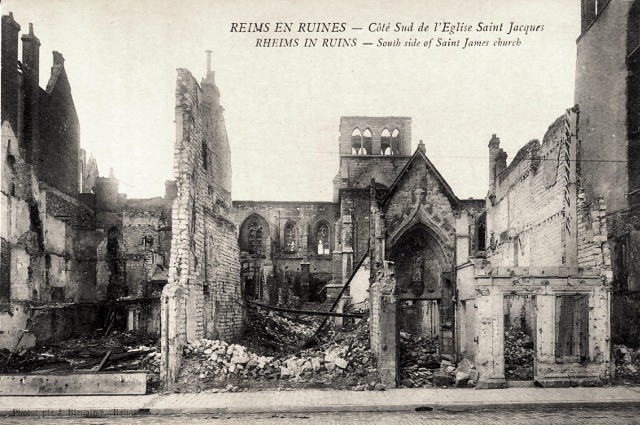 Reims 51 l eglise saint jacques 1914 1918 cpa