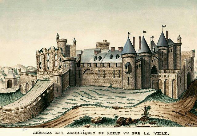 Reims 51 le chateau de la porte de mars gravure