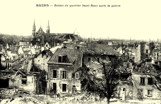 Reims 51 le quartier saint remi 1914 1918 cpa