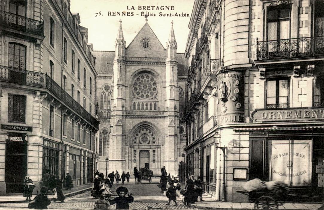 Rennes (Ille-et-Vilaine) L'église Saint-Aubin CPA