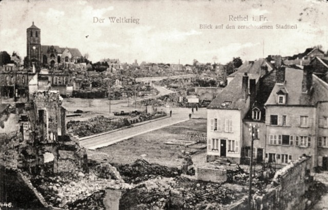Rethel (08) 1918, les ruines CPA