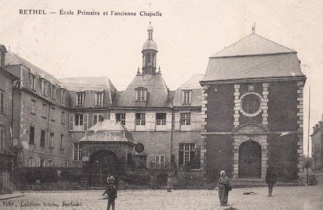 Rethel (08) L'école et la chapelle CPA