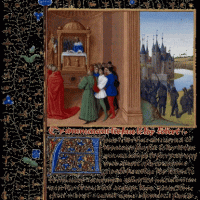 Robert le Pieux à Rome, miniature du XVè