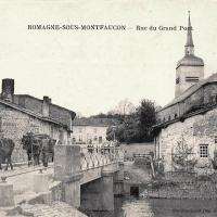 Romagne-sous-Montfaucon (Meuse) L'église et le pont CPA