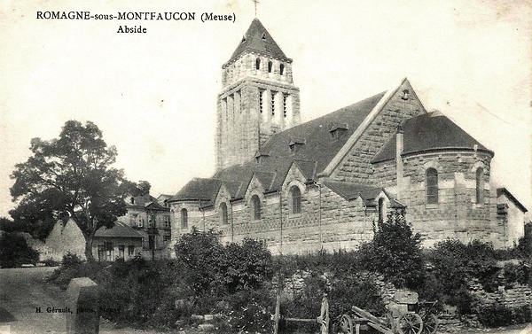 Romagne-sous-Montfaucon (Meuse) L'église après 1925 CPA
