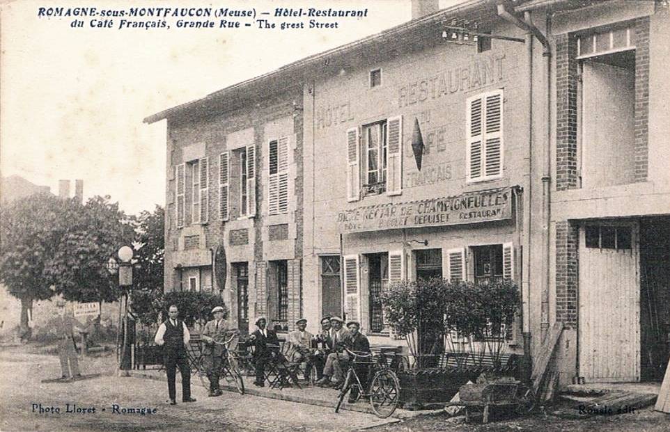 Romagne-sous-Montfaucon (Meuse)  La rue principale, Hôtel Français CPA