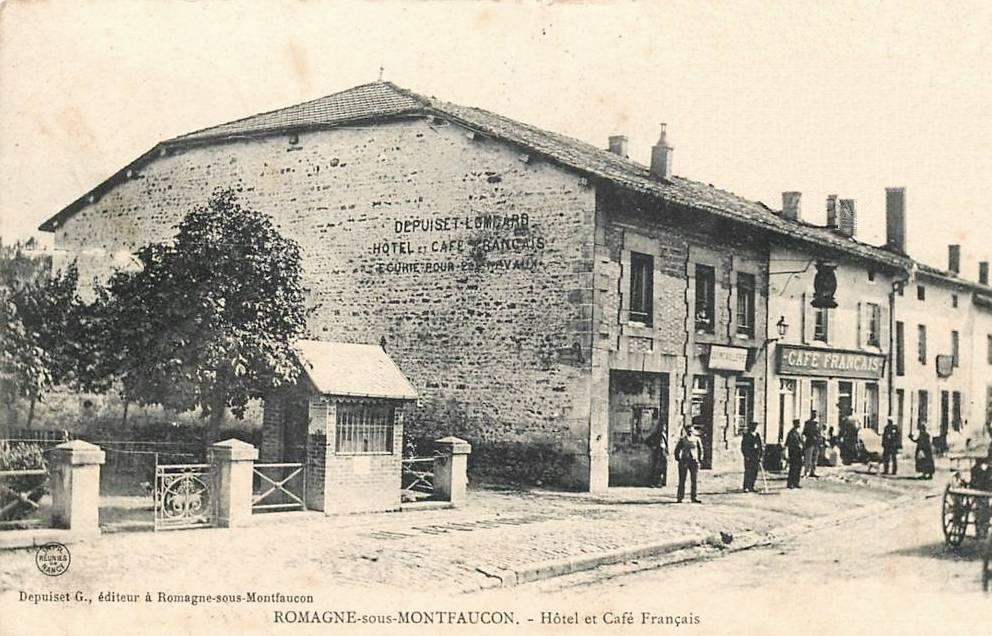 Romagne-sous-Montfaucon (Meuse)  La rue principale, Hôtel Français CPA