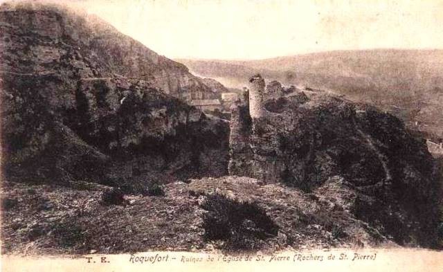 Roquefort sur soulzon aveyron cpa ruines de la chapelle saint pierre