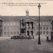 Rouen seine maritime l hotel de ville et la statue de napoleon ier cpa