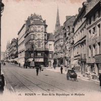 Rouen seine maritime rues de la republique et malpalu cpa