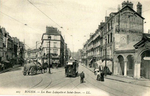 Rouen seine maritime rues lafayette et saint sever cpa