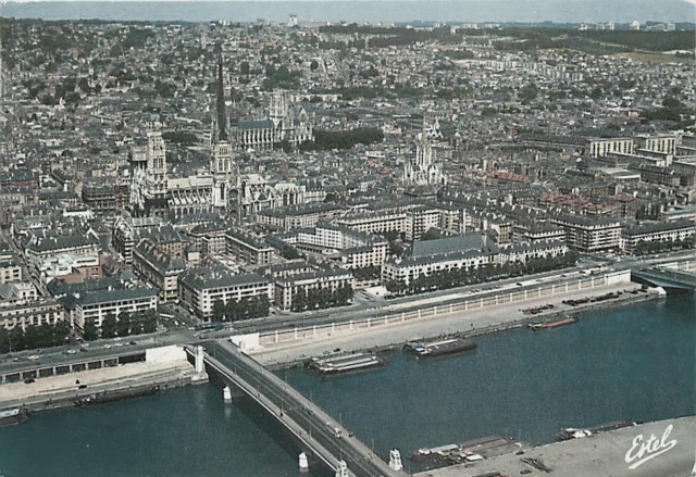 Rouen seine maritime vue aerienne cpa