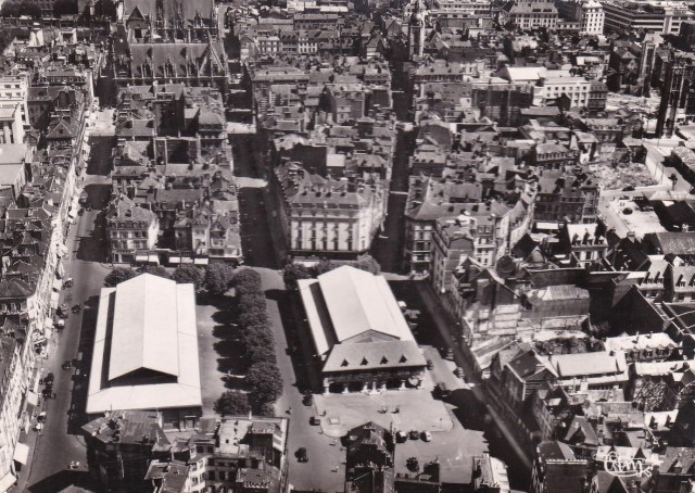 Rouen seine maritime vue aerienne la place du vieux marche cpa