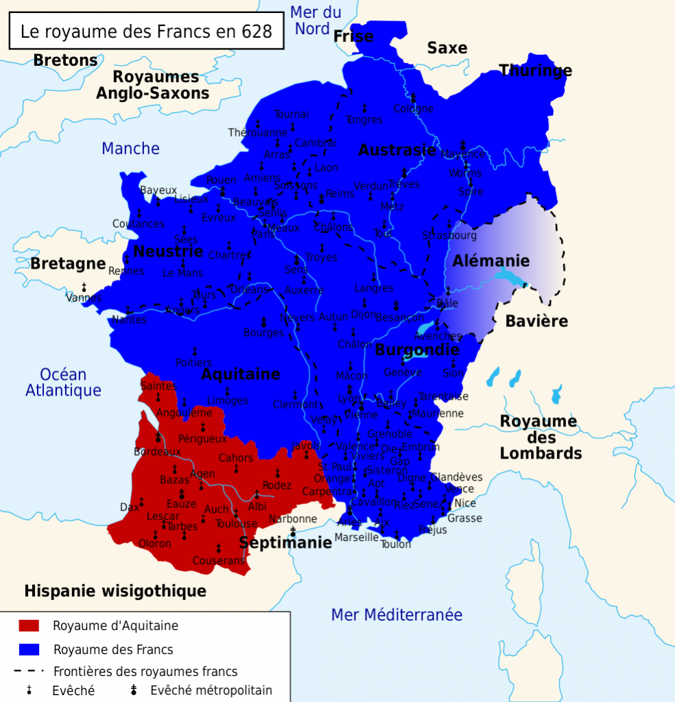 Le Royaume des Francs en 628