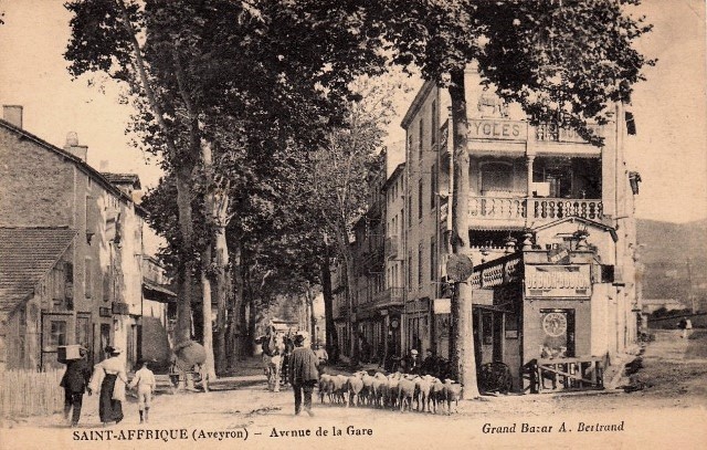 L' avenue de la gare (cpa)