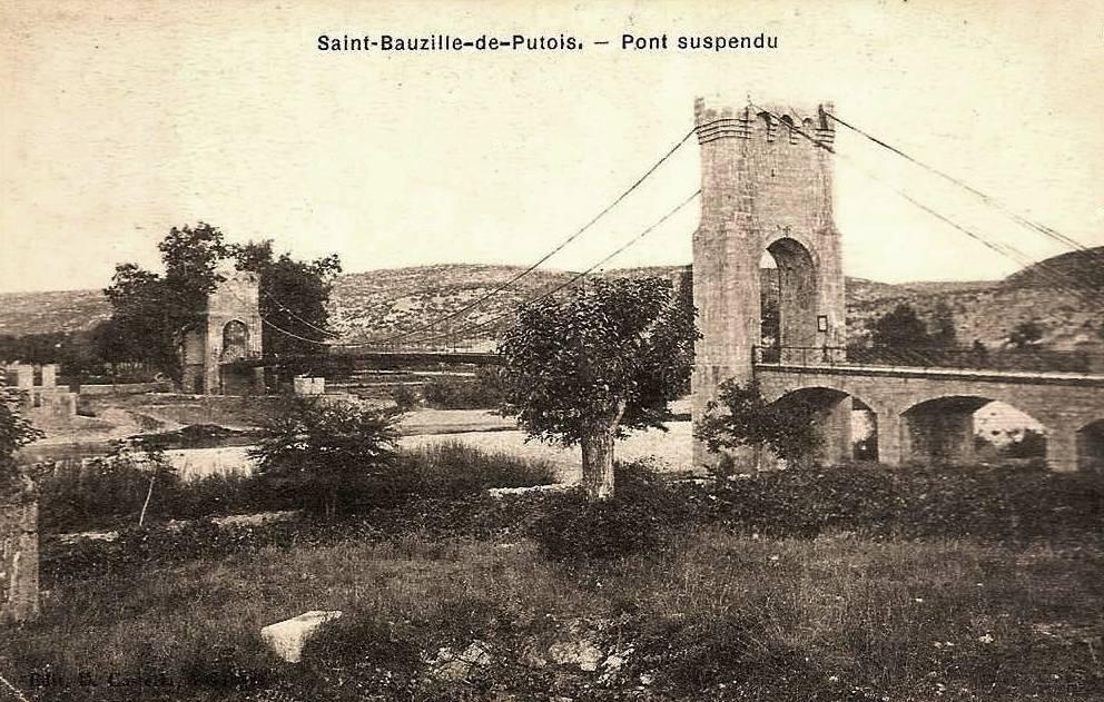 Saint-Bauzille-de-Putois (Hérault) Le pont suspendu CPA