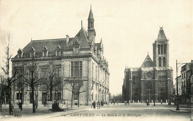 Saint denis seine saint denis l hotel de ville et la basilique cpa