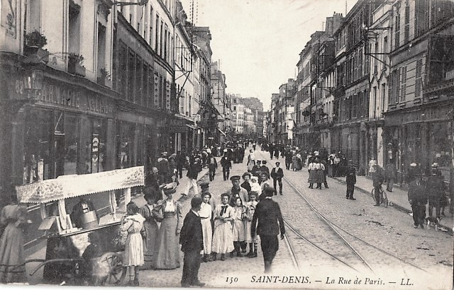 Saint denis seine saint denis la rue de paris cpa