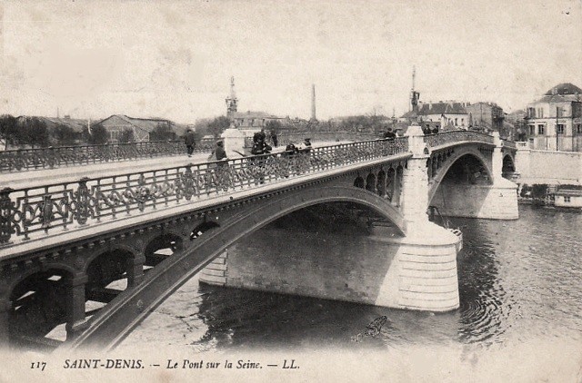 Saint denis seine saint denis le pont sur la seine cpa