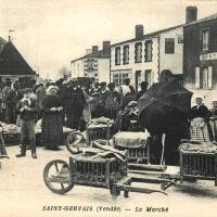 Saint-Gervais (Vendée) Le marché CPA