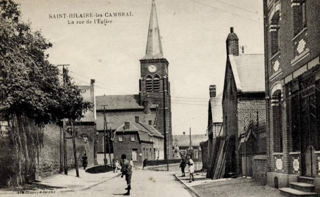 Saint hilaire lez cambrai 59 la rue de l eglise cpa