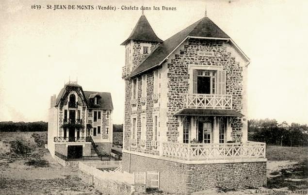 Saint-Jean-de-Monts (Vendée) Les chalets dans les dunes CPA