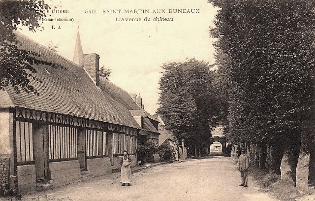 Saint martin aux buneaux seine maritime avenue du chateau et bureau de poste cpa