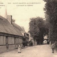 Saint martin aux buneaux seine maritime avenue du chateau et bureau de poste cpa