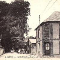 Saint martin aux buneaux seine maritime cafe cpa 1935