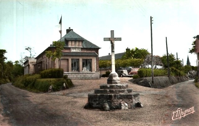 Saint martin aux buneaux seine maritime epicerie cafe et calvaire cpa