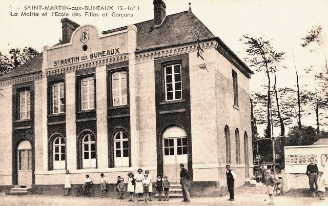 Saint martin aux buneaux seine maritime mairie ecole cpa