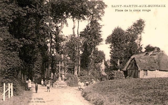 Saint martin aux buneaux seine maritime place de la croix rouge cpa