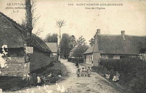 Saint martin aux buneaux seine maritime rue de l eglise cpa