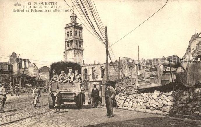 Saint-Quentin (Aisne) CPA 1914, le beffroi