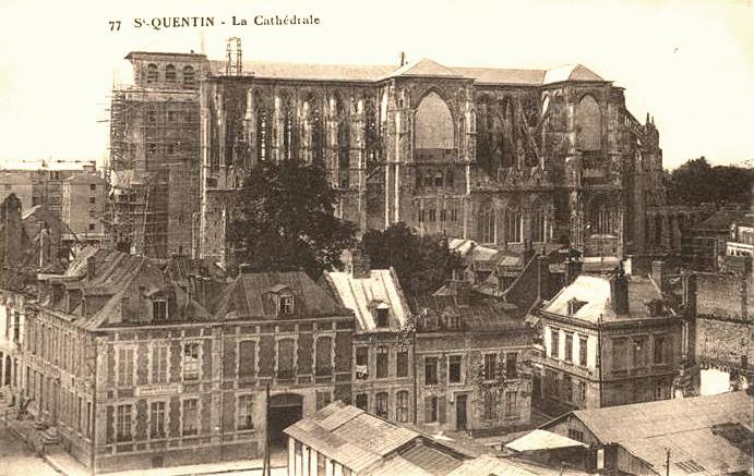 Saint-Quentin (Aisne) CPA 1914, la cathédrale