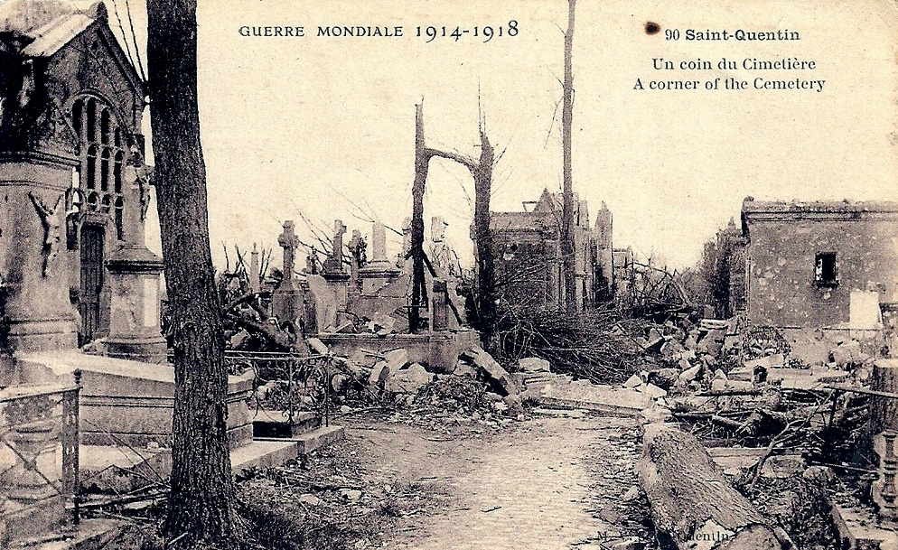 Saint-Quentin (Aisne) CPA 1914, le cimetière