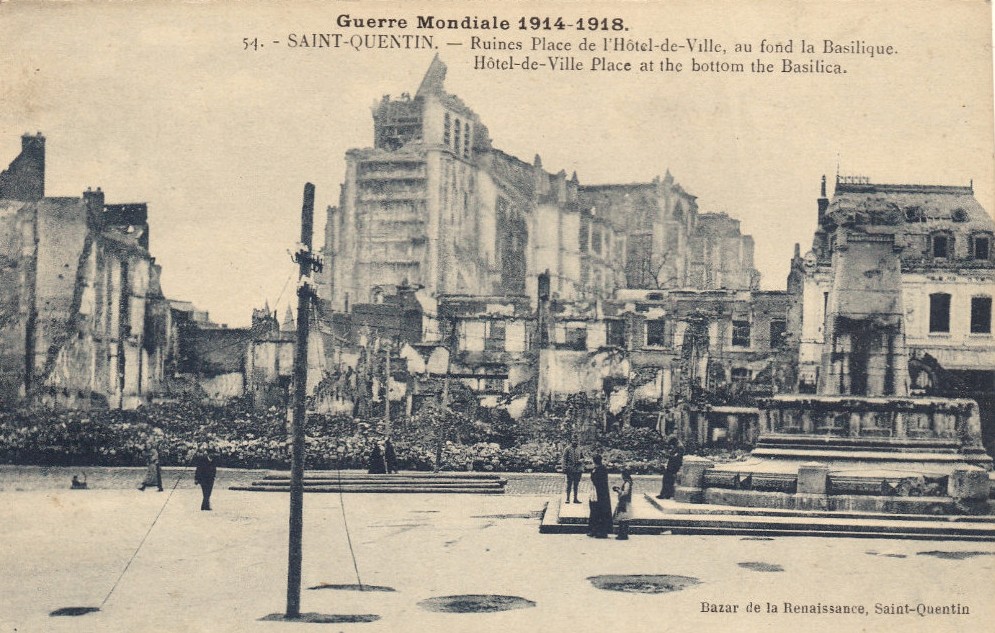 Saint-Quentin (Aisne) CPA 1914, l'Hôtel de ville