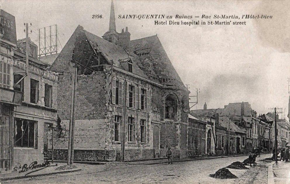 Saint-Quentin (Aisne) CPA 1914, l'Hôtel-Dieu