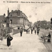 Saint-Quentin (Aisne) CPA la place de la gare