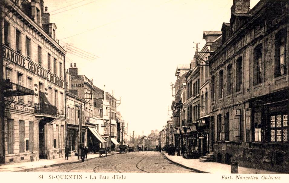Saint-Quentin (Aisne) CPA la rue d'Isle