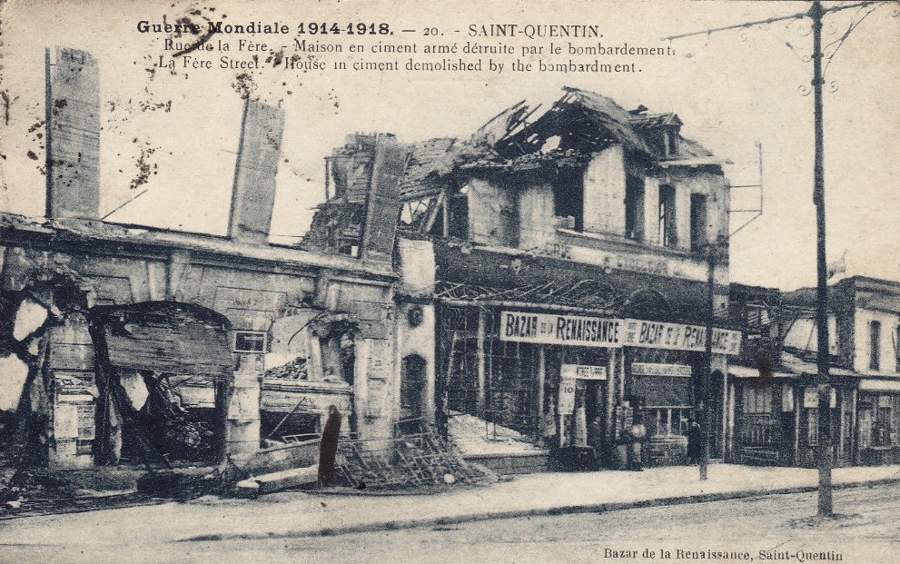 Saint-Quentin (Aisne) CPA 1914, la rue de La Fère